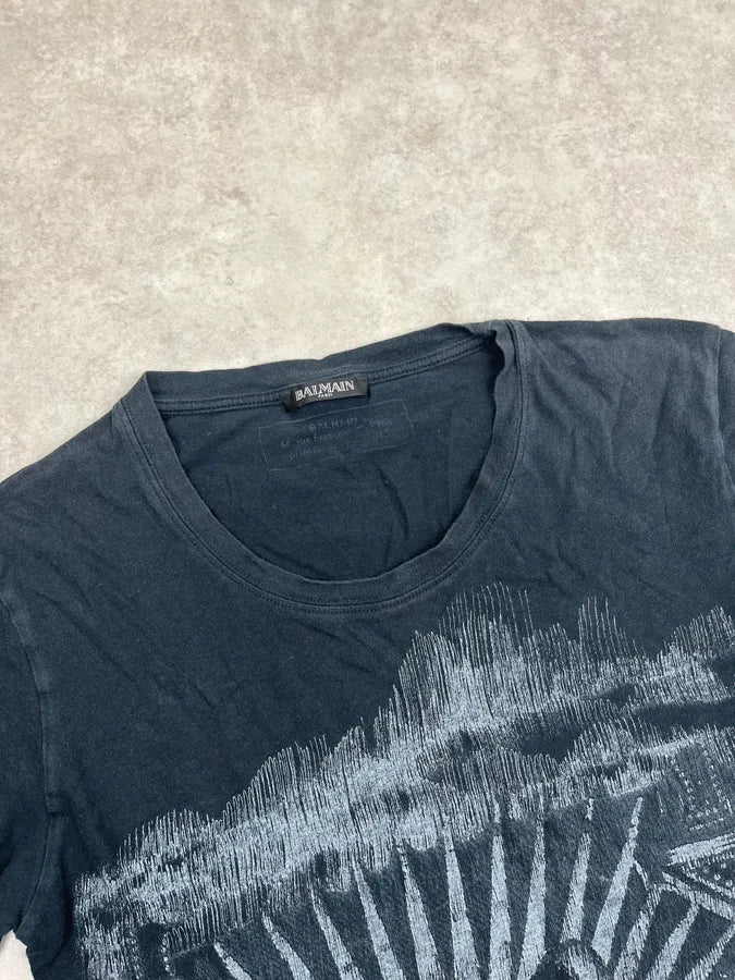 AW2012 Balmain Black Persian War Elephant T-Shirt sZzDPeT 4