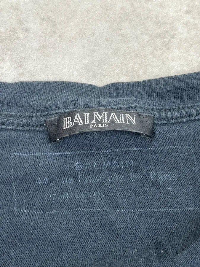 AW2012 Balmain Black Persian War Elephant T-Shirt sZzDPeT 7