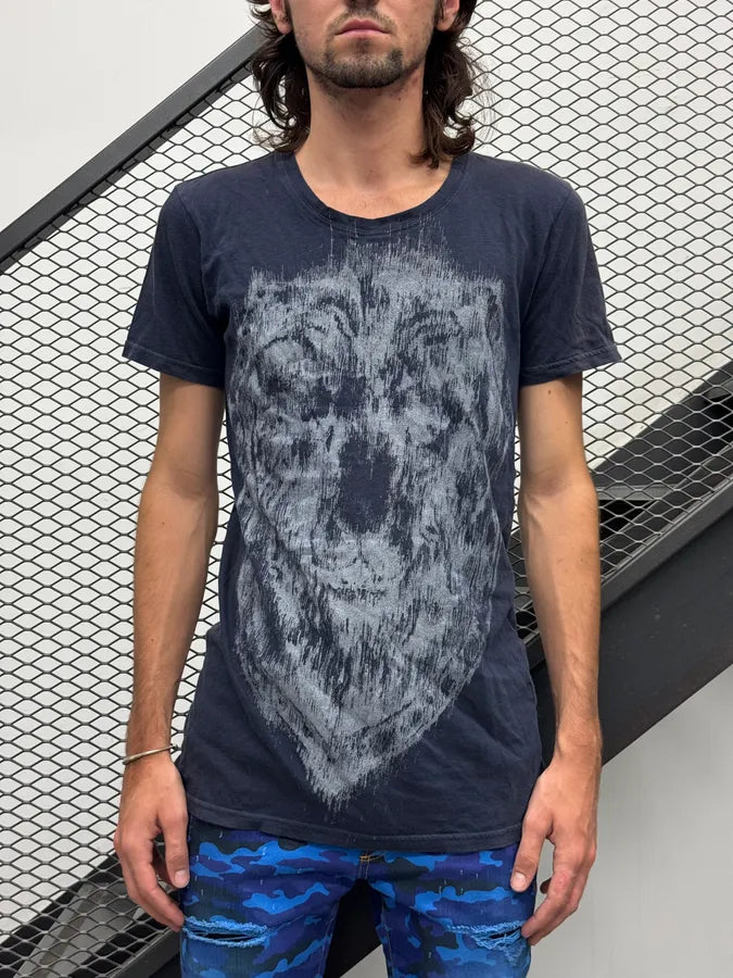 AW2012 Balmain Navy Fading Shield T shirt  PiSoPZr 1