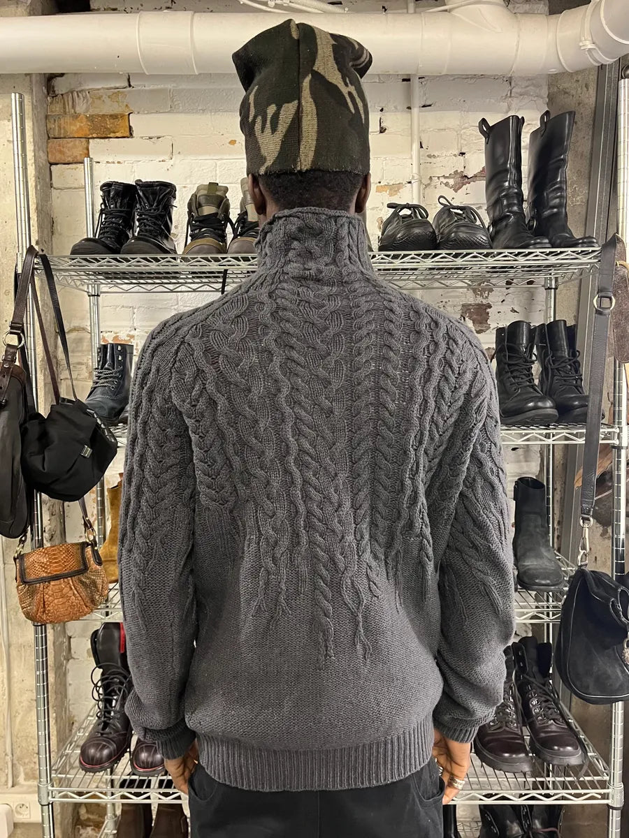 AW2012 Cavalli Ropes Grey Wool Turtleneck kwZYVOE 1