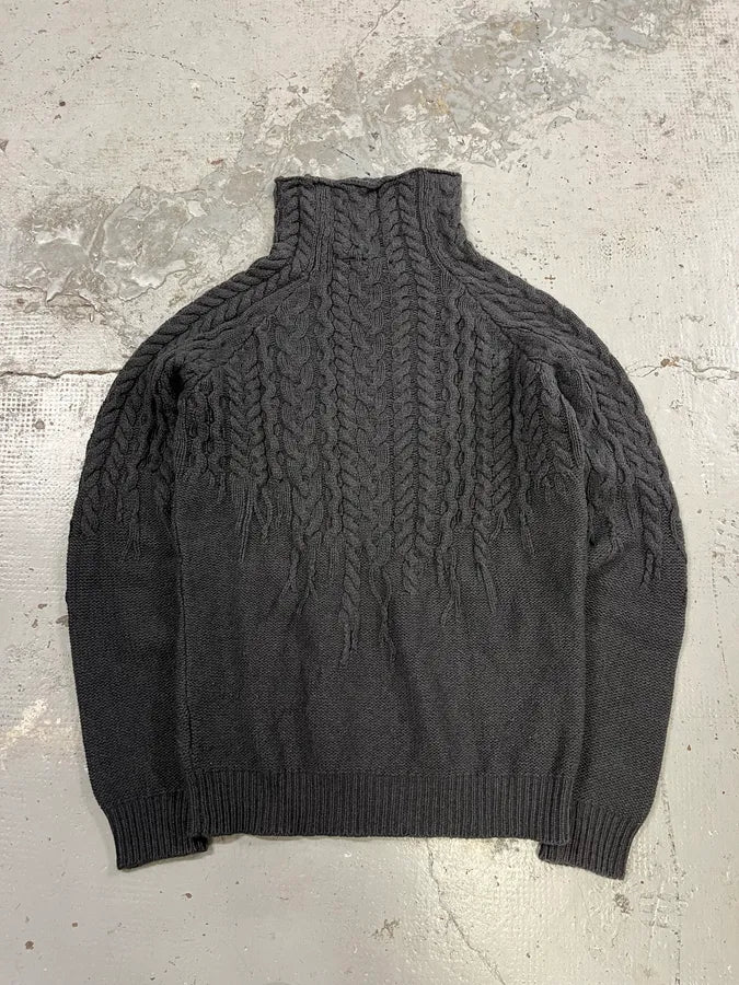 AW2012 Cavalli Ropes Grey Wool Turtleneck kwZYVOE 2