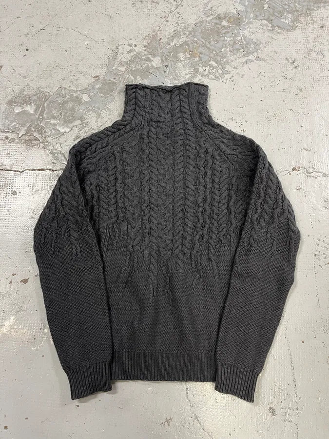 AW2012 Cavalli Ropes Grey Wool Turtleneck kwZYVOE 3