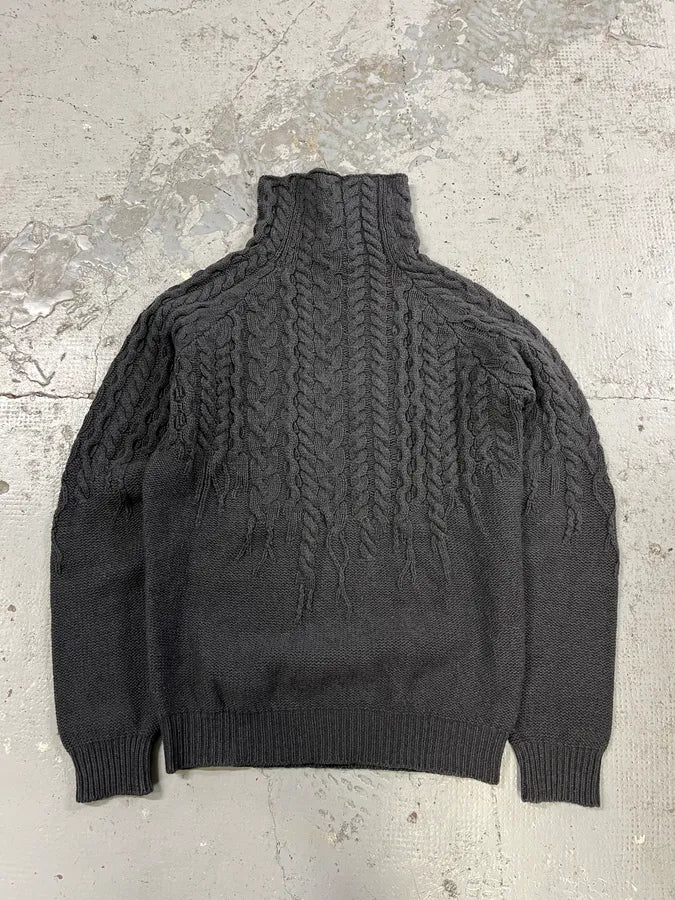 AW2012 Cavalli Ropes Grey Wool Turtleneck kwZYVOE 4