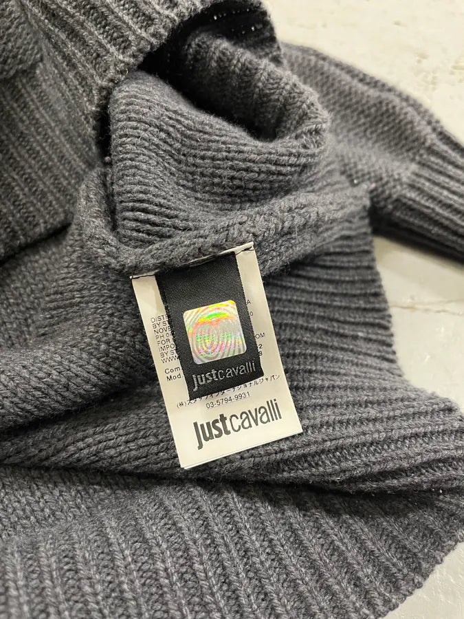 AW2012 Cavalli Ropes Grey Wool Turtleneck kwZYVOE 8