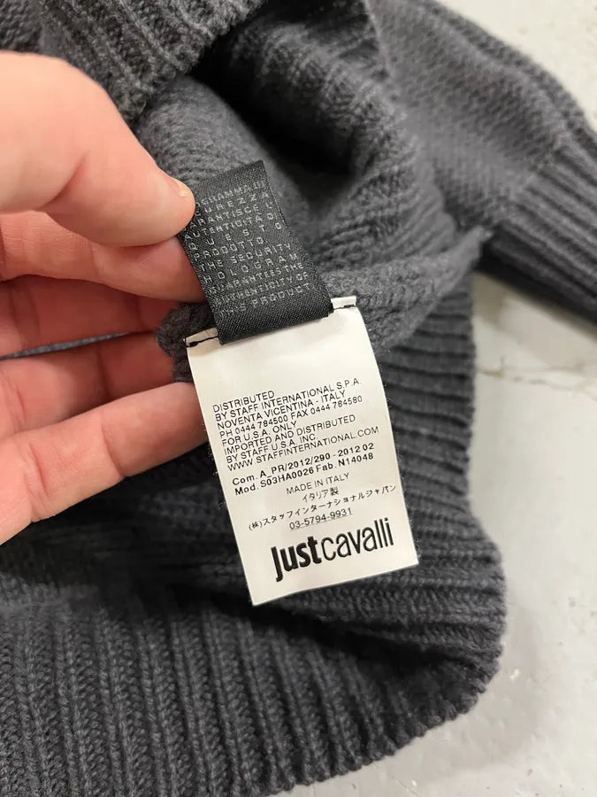 AW2012 Cavalli Ropes Grey Wool Turtleneck kwZYVOE 9