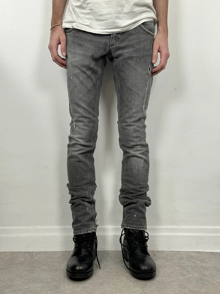 AW2012 Dolce & Gabbana Grey Distressed Slim Denim Jeans UBtJnaG 0