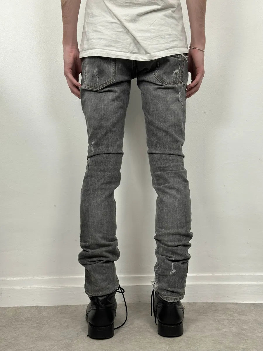 AW2012 Dolce & Gabbana Grey Distressed Slim Denim Jeans UBtJnaG 2