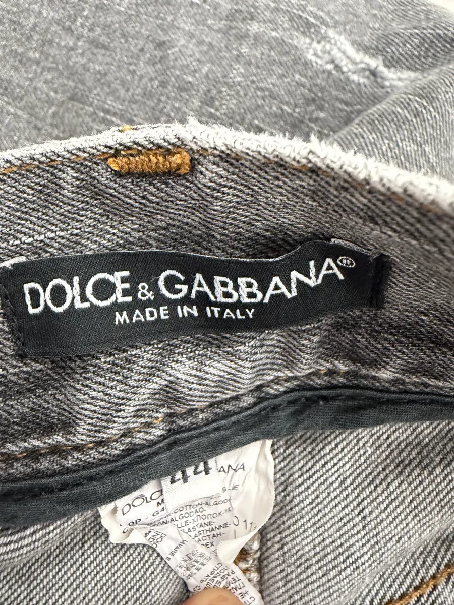 AW2012 Dolce & Gabbana Grey Distressed Slim Denim Jeans UBtJnaG 6