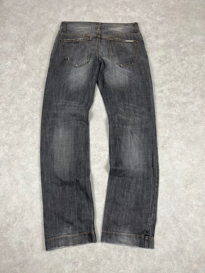 AW2012 Dolce & Gabbana Grey Straight Relaxed Denim Jeans NkZkYdI 6