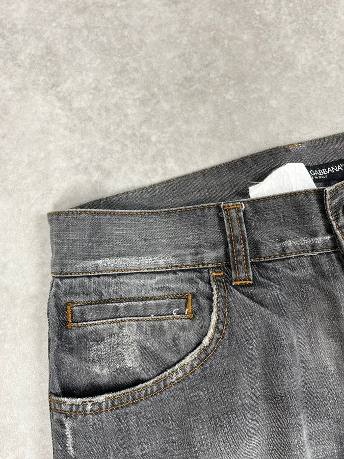 AW2012 Dolce & Gabbana Grey Straight Relaxed Denim Jeans NkZkYdI 8