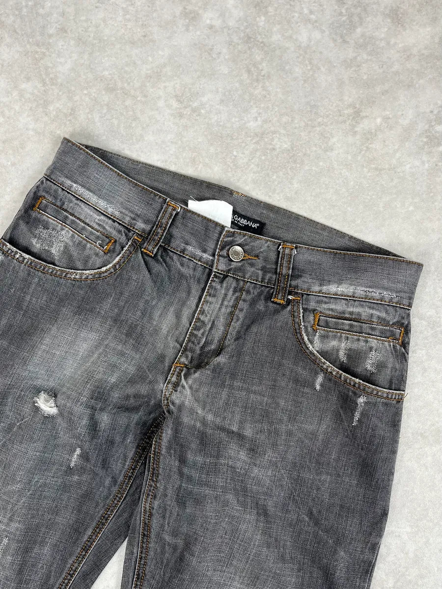 AW2012 Dolce & Gabbana Grey Straight Relaxed Denim Jeans NkZkYdI 5
