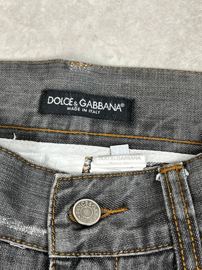 AW2012 Dolce & Gabbana Grey Straight Relaxed Denim Jeans NkZkYdI 10