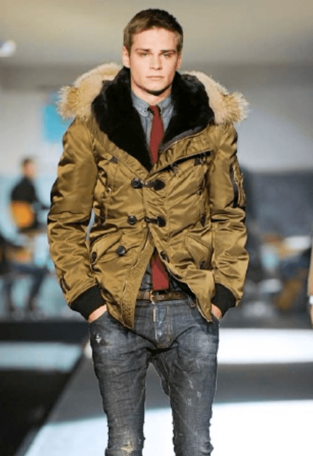 AW2012 Dsquared2 Khaki Nylon Faux-Fur Hooded Cargo Jacket NKpNdUm 1