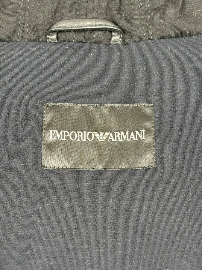 AW2012 Emporio Armani Asymmetrical Black Leather Jacket evtdUHC 9