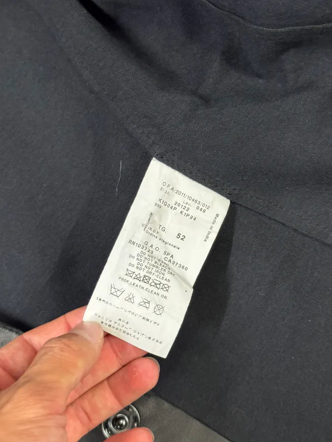 AW2012 Emporio Armani Avant-Garde Black Leather Suit Jacket wzqpfMK 7