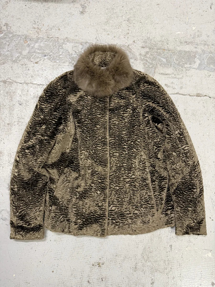 AW2012 Emporio Armani Beige Fur Collar Jacket ryUzolq 0