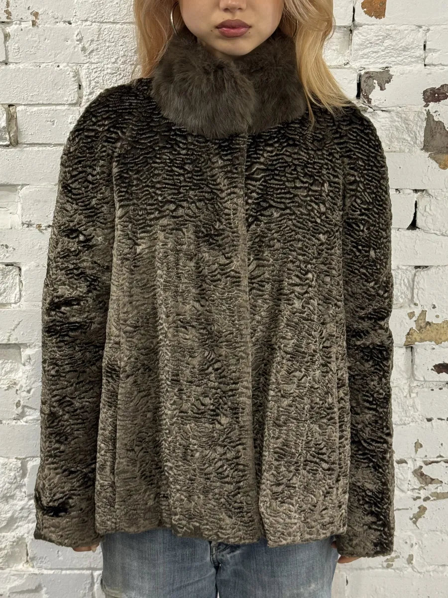 AW2012 Emporio Armani Beige Fur Collar Jacket ryUzolq 2