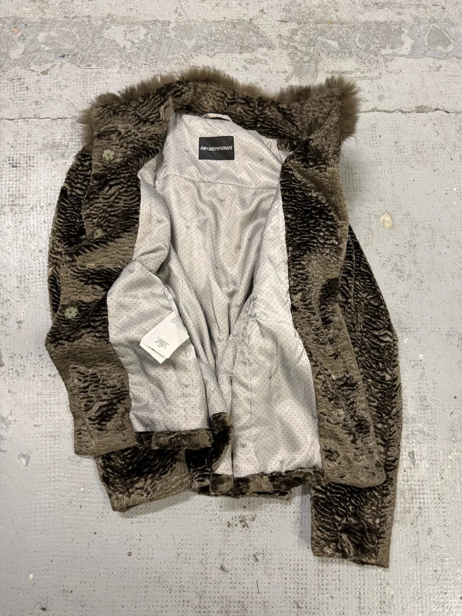 AW2012 Emporio Armani Beige Fur Collar Jacket ryUzolq 4