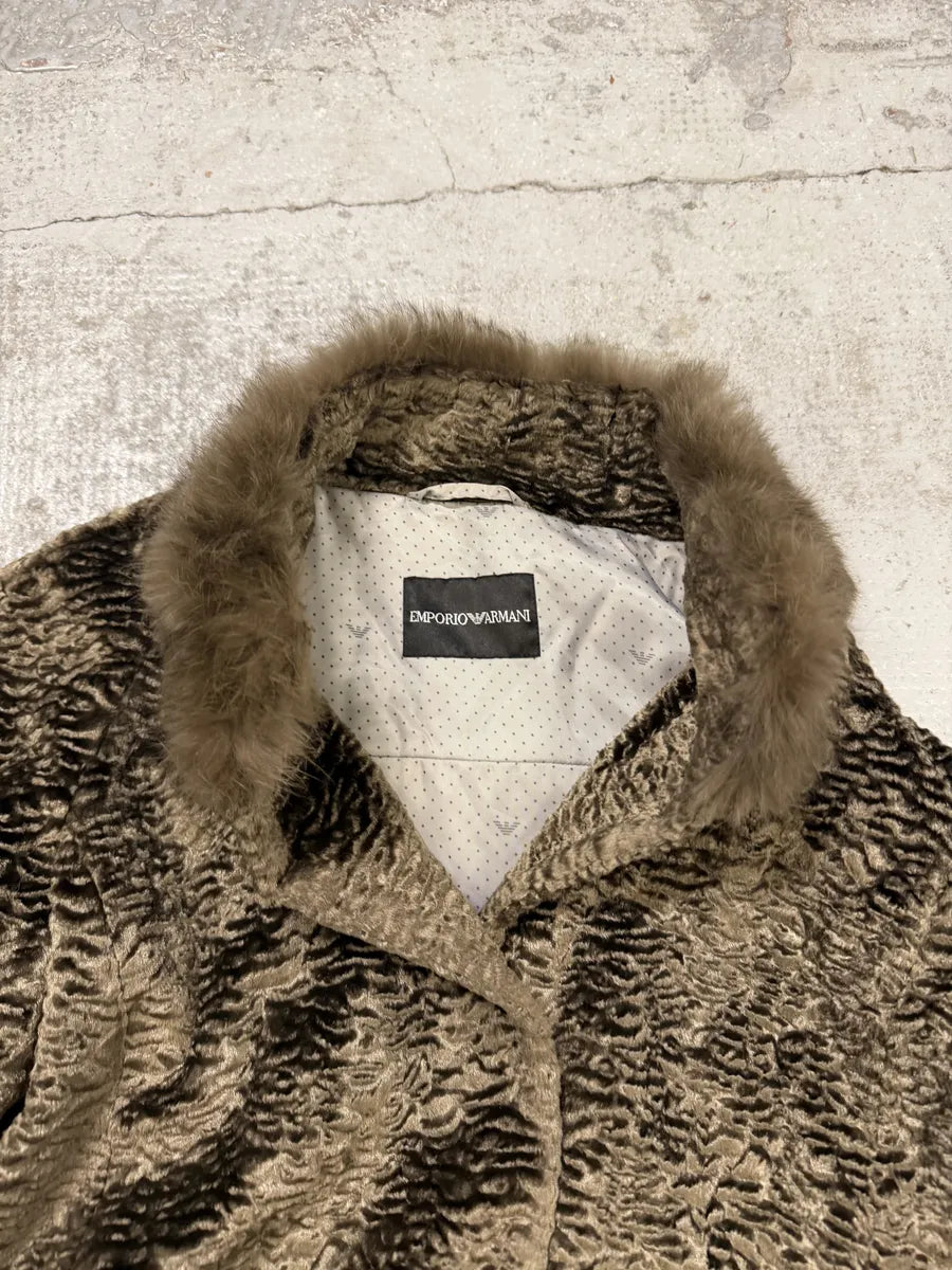 AW2012 Emporio Armani Beige Fur Collar Jacket ryUzolq 5