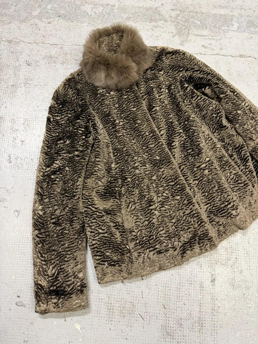 AW2012 Emporio Armani Beige Fur Collar Jacket ryUzolq 7