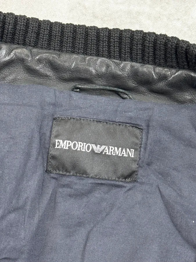 AW2012 Emporio Armani Black Biker Leather Jacket nagmcUP 10