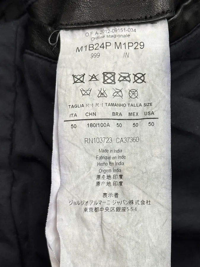AW2012 Emporio Armani Black Biker Leather Jacket nagmcUP 11