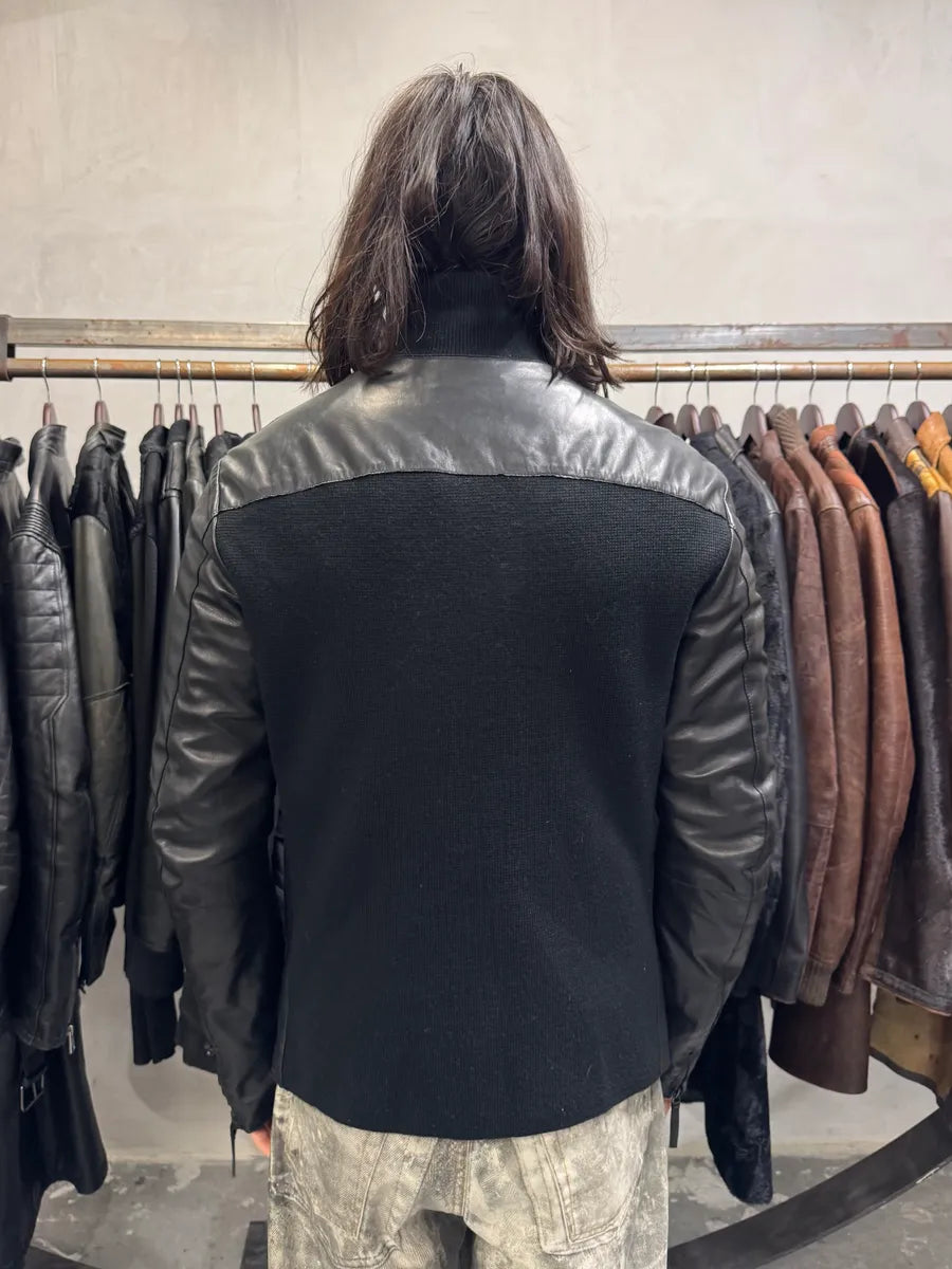 AW2012 Emporio Armani Black Fit Leather Jacket wXsWrBj 2