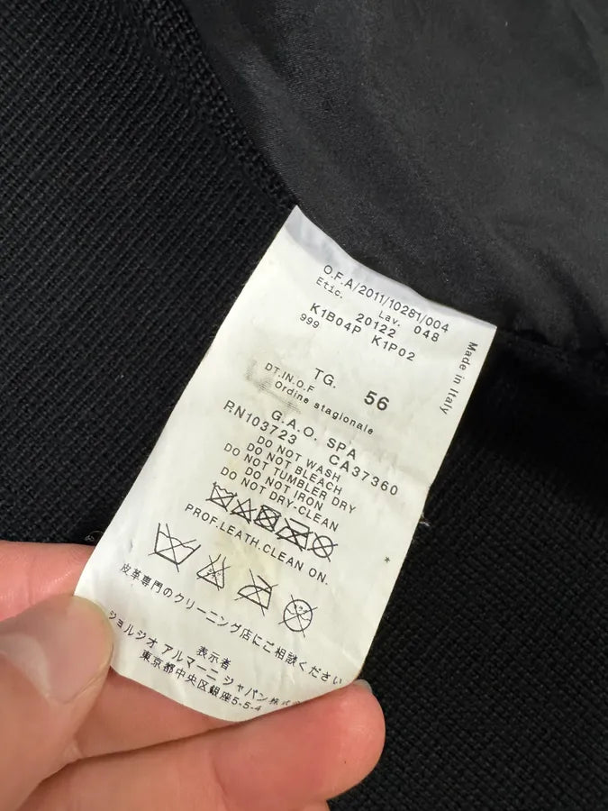 AW2012 Emporio Armani Black Fit Leather Jacket wXsWrBj 5