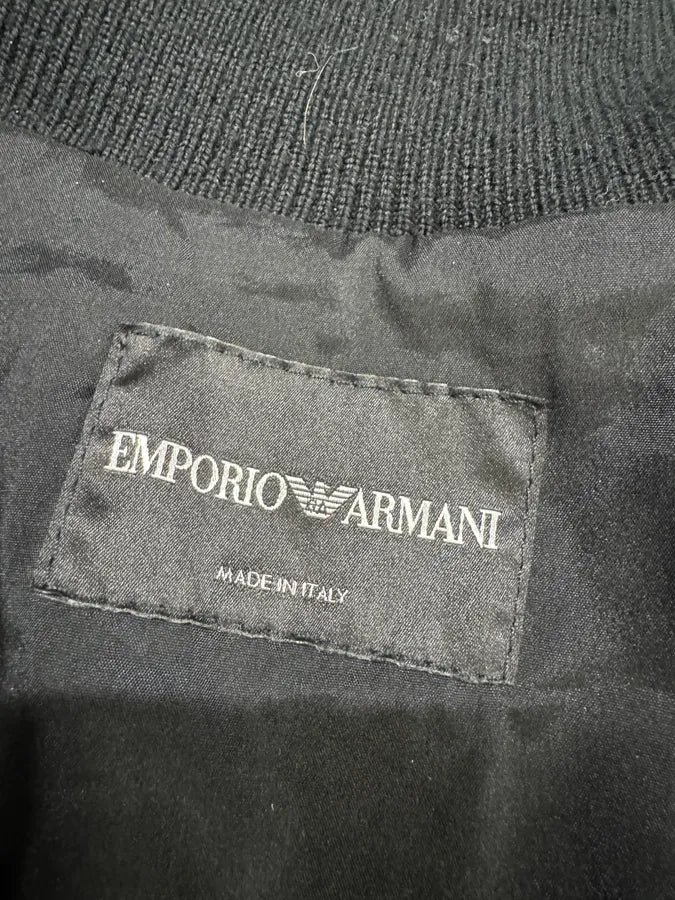 AW2012 Emporio Armani Black Fit Leather Jacket wXsWrBj 7