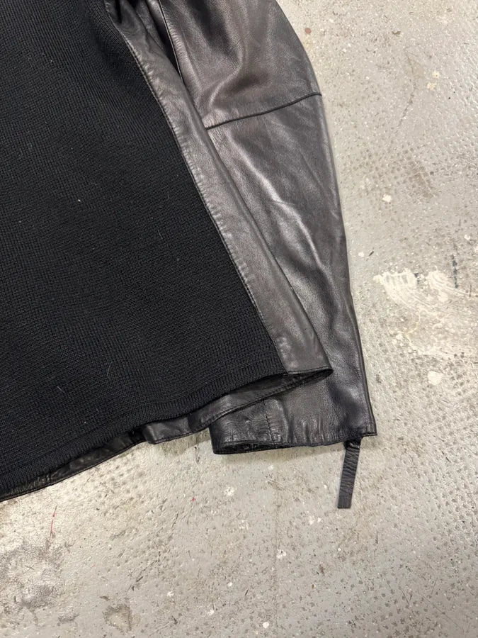 AW2012 Emporio Armani Black Fit Leather Jacket wXsWrBj 9