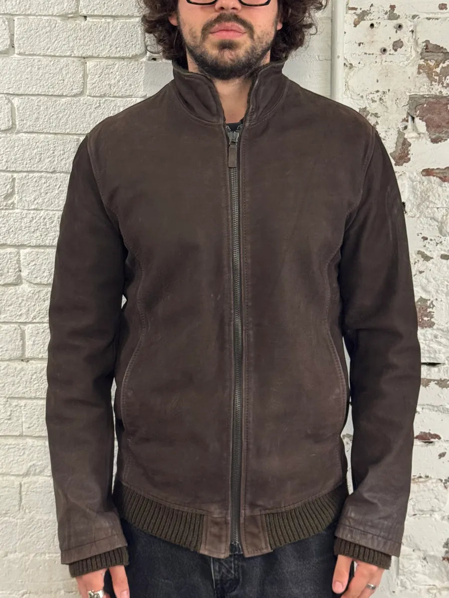 AW2012 Emporio Armani Brown Leather Jacket zCCmgRy 1
