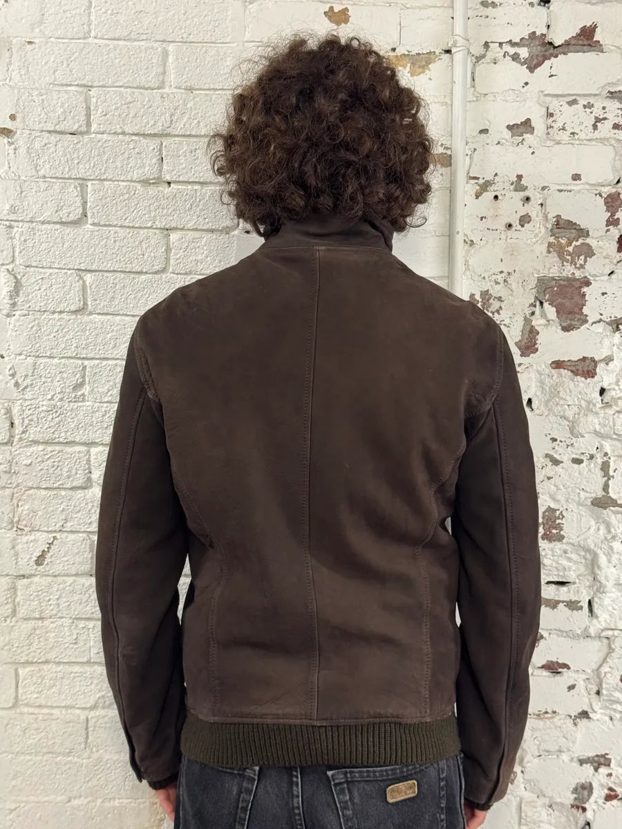 AW2012 Emporio Armani Brown Leather Jacket zCCmgRy 2