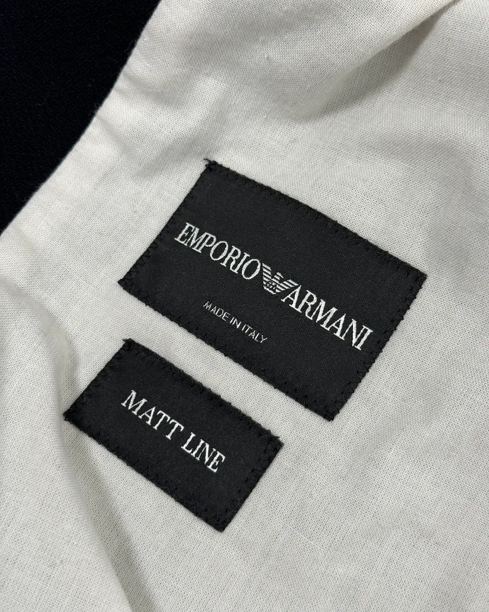 AW2012 Emporio Armani Fur Collar Black Long Coat glexQhw 8