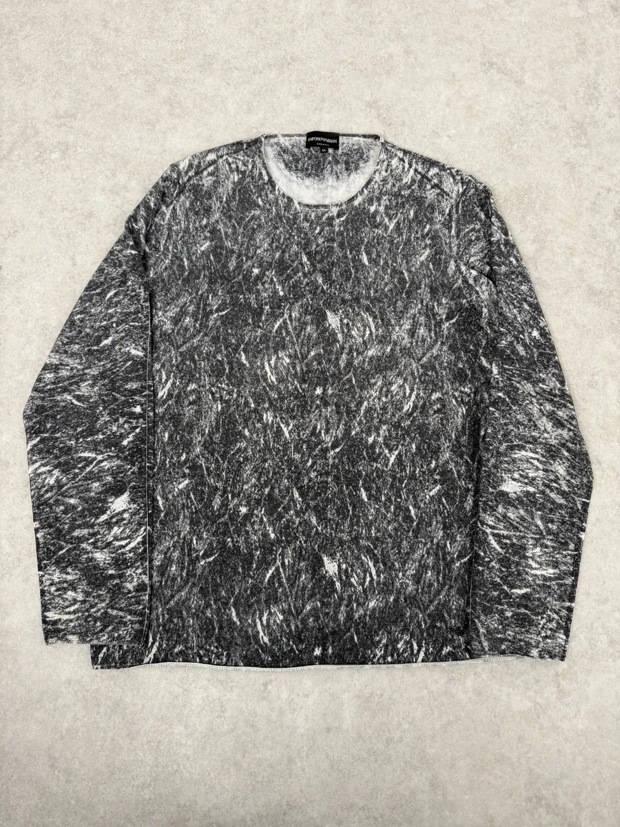 AW2012 Emporio Armani Grey Eroded Abstract Sweater mFRBdiF 0