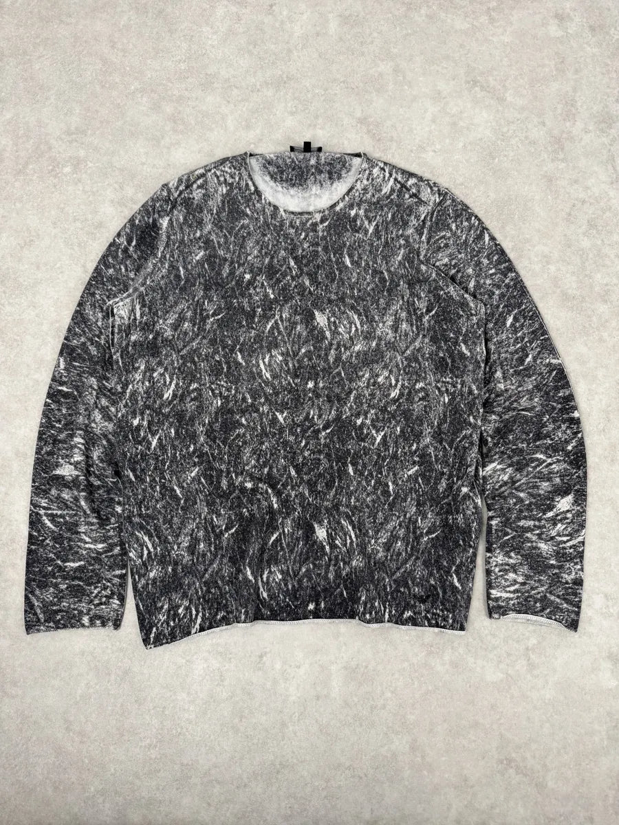 AW2012 Emporio Armani Grey Eroded Abstract Sweater mFRBdiF 1