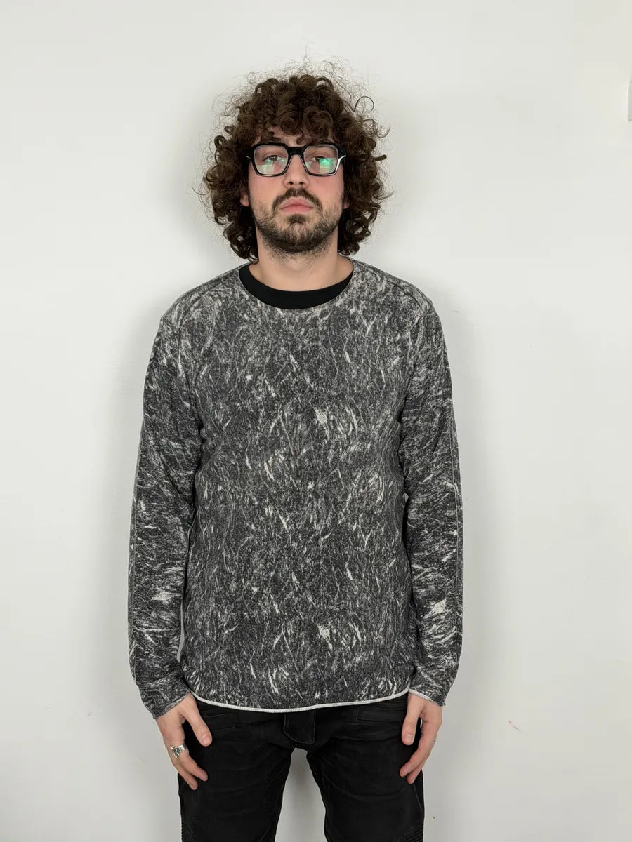 AW2012 Emporio Armani Grey Eroded Abstract Sweater mFRBdiF 2