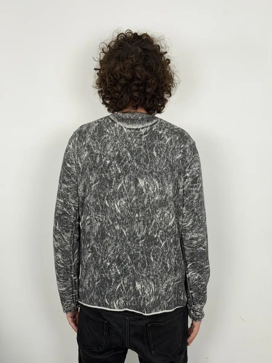 AW2012 Emporio Armani Grey Eroded Abstract Sweater mFRBdiF 3