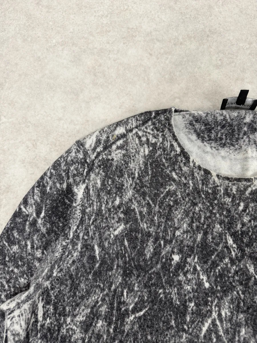 AW2012 Emporio Armani Grey Eroded Abstract Sweater mFRBdiF 7