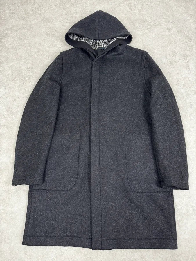 AW2012 Emporio Armani Grey Wool Hooded Trench Coat ypNSpRR 0