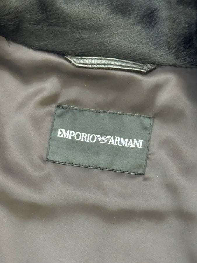 AW2012 Emporio Armani Pony Hair Asymmetrical Zip Black Jacket jiyoVSy 9