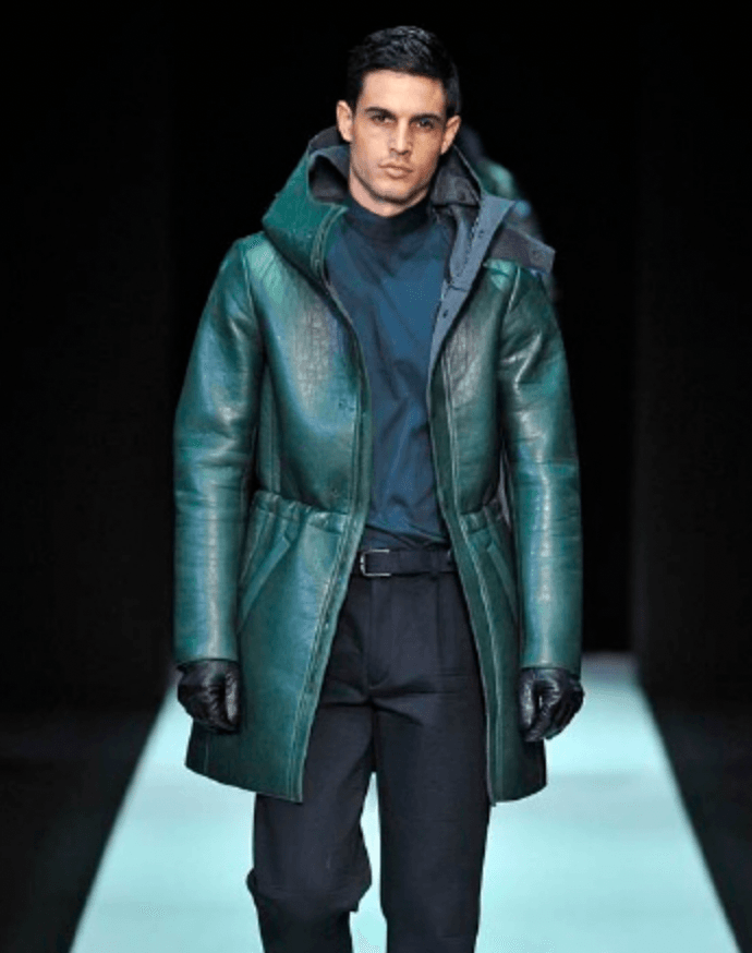 AW2012 Emporio Armani Tactical Black Leather Hooded Jacket FkYqmOf 2