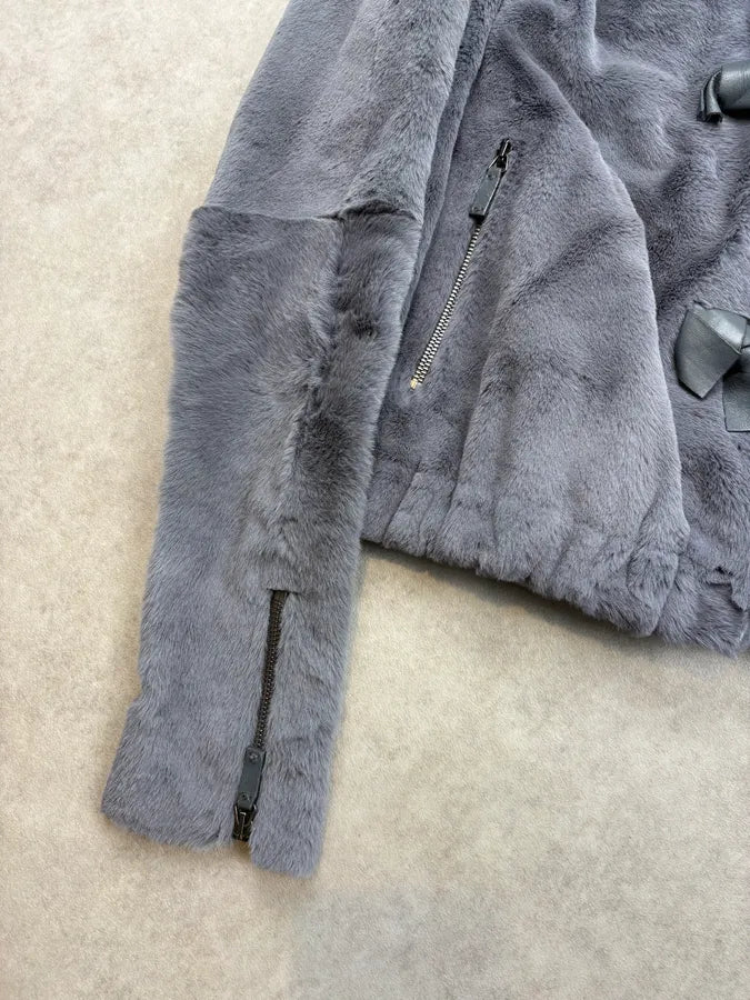 AW2012 Giorgio Armani Dark Polar Faux Fur Cropped Jacket IXOjijK 7