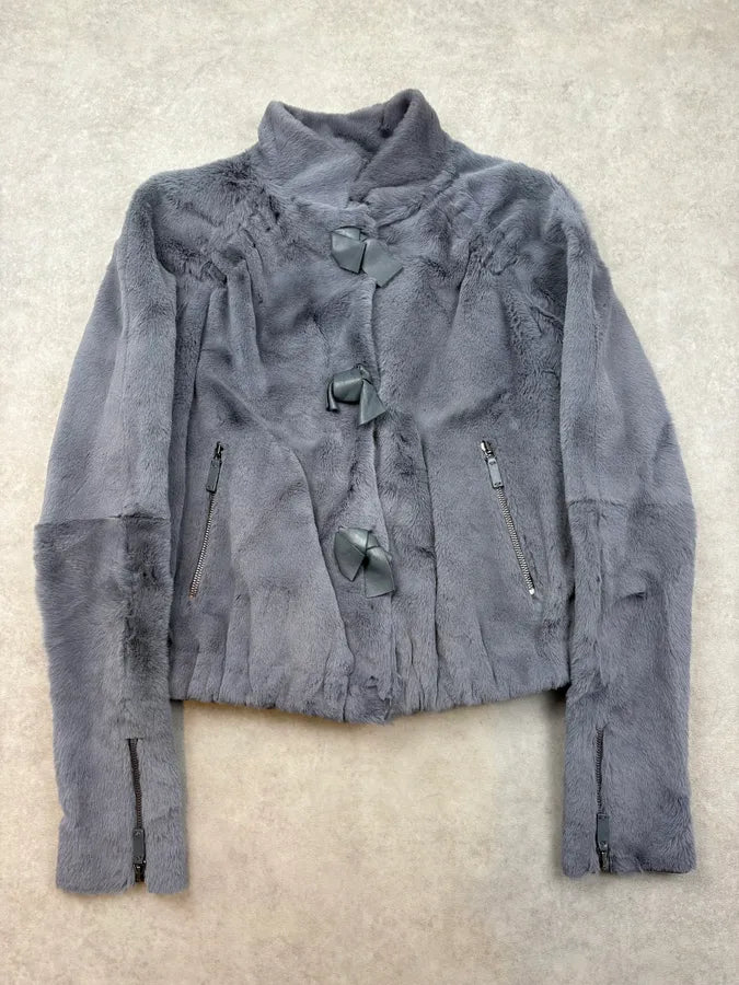 AW2012 Giorgio Armani Dark Polar Faux Fur Cropped Jacket IXOjijK 2