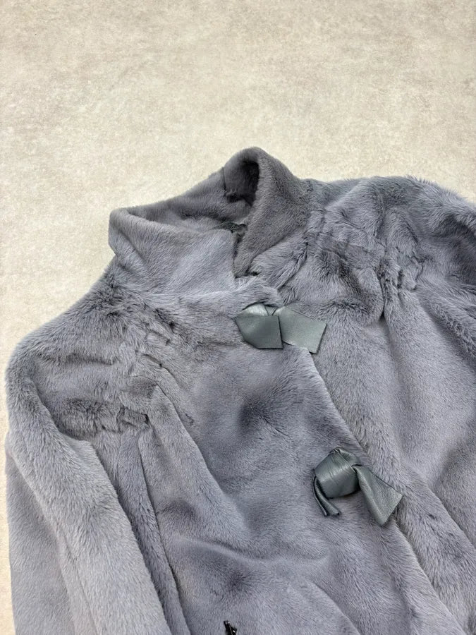 AW2012 Giorgio Armani Dark Polar Faux Fur Cropped Jacket IXOjijK 4