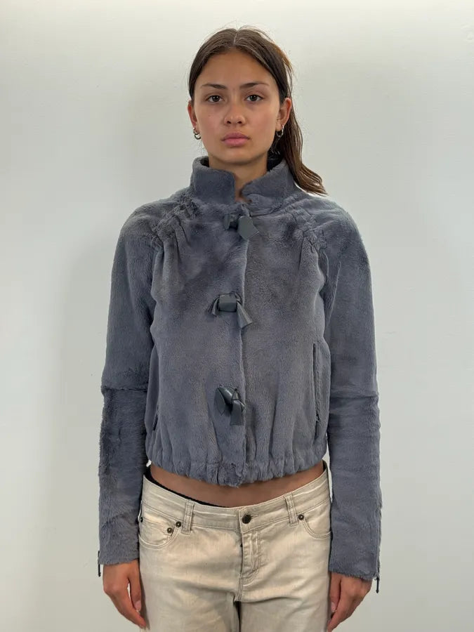 AW2012 Giorgio Armani Dark Polar Faux Fur Cropped Jacket IXOjijK 0