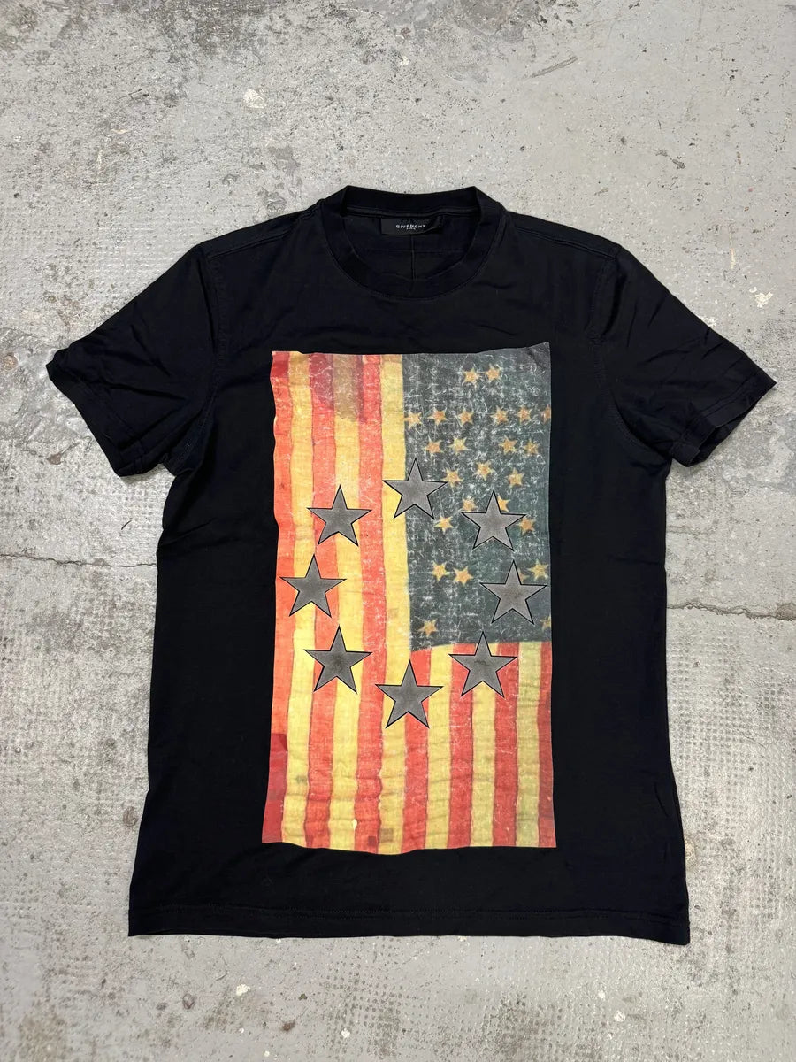 AW2012 Givenchy Black USA Flag T-Shirt by Riccardo Tisci Gteqlnd 0