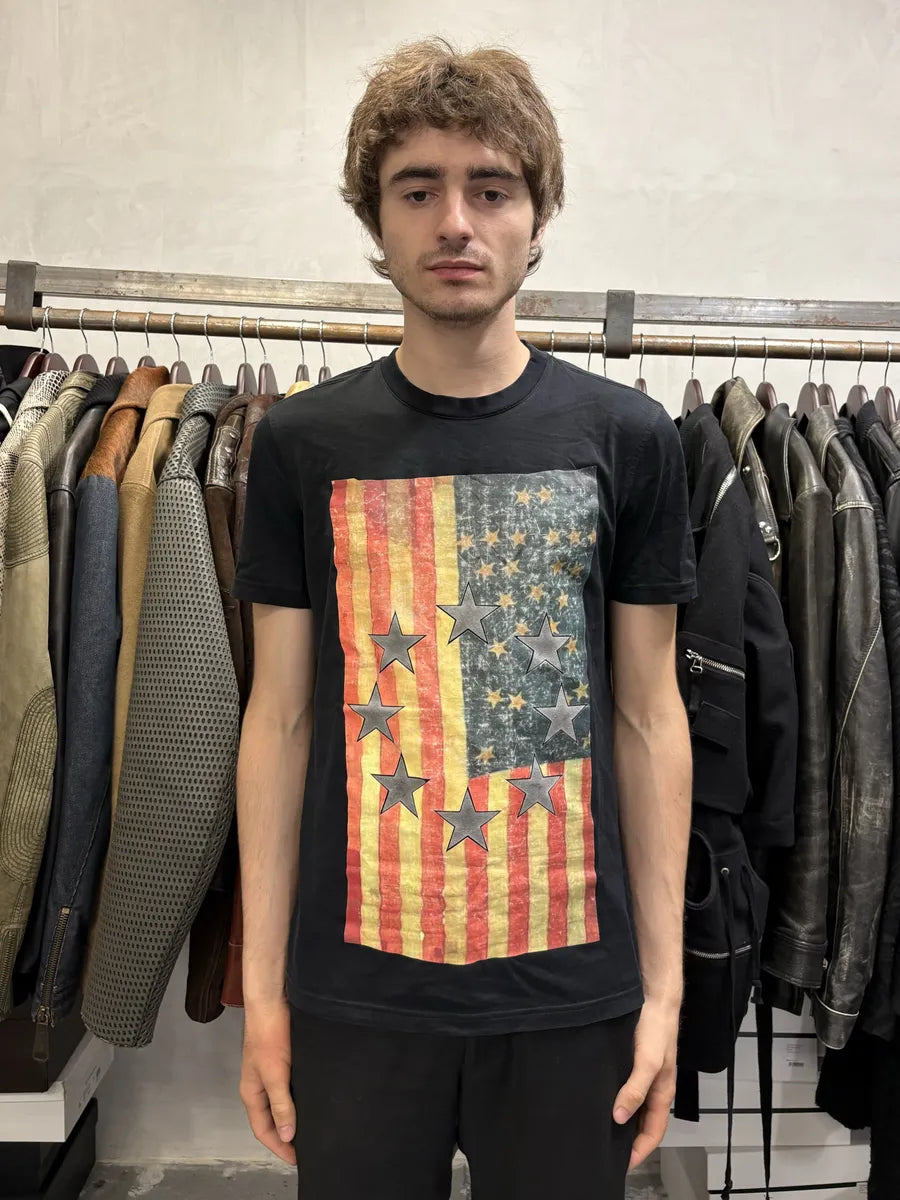 AW2012 Givenchy Black USA Flag T-Shirt by Riccardo Tisci Gteqlnd 1
