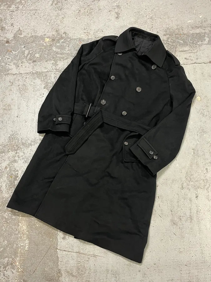 AW2012 Gucci Black Buttoned Wool Trench Coat eKXZzAZ 3