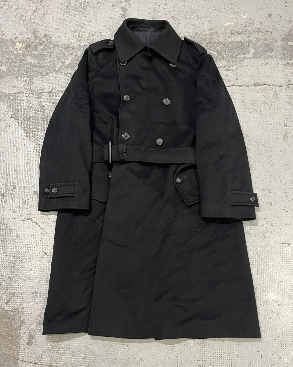 AW2012 Gucci Black Buttoned Wool Trench Coat eKXZzAZ 0