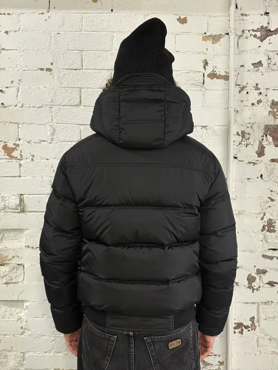 AW2012 Gucci Black Puffer Bomber Hooded Jacket uOSyOPM 2
